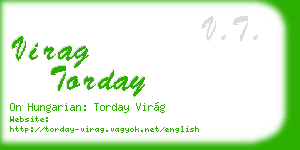 virag torday business card